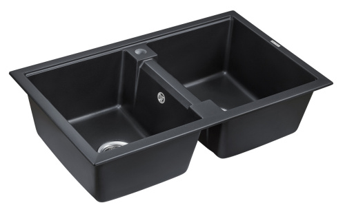 Кухонная мойка Paulmark TANDEM 80/2 PM238150-BLM 80х50 цвет черный - фото 2